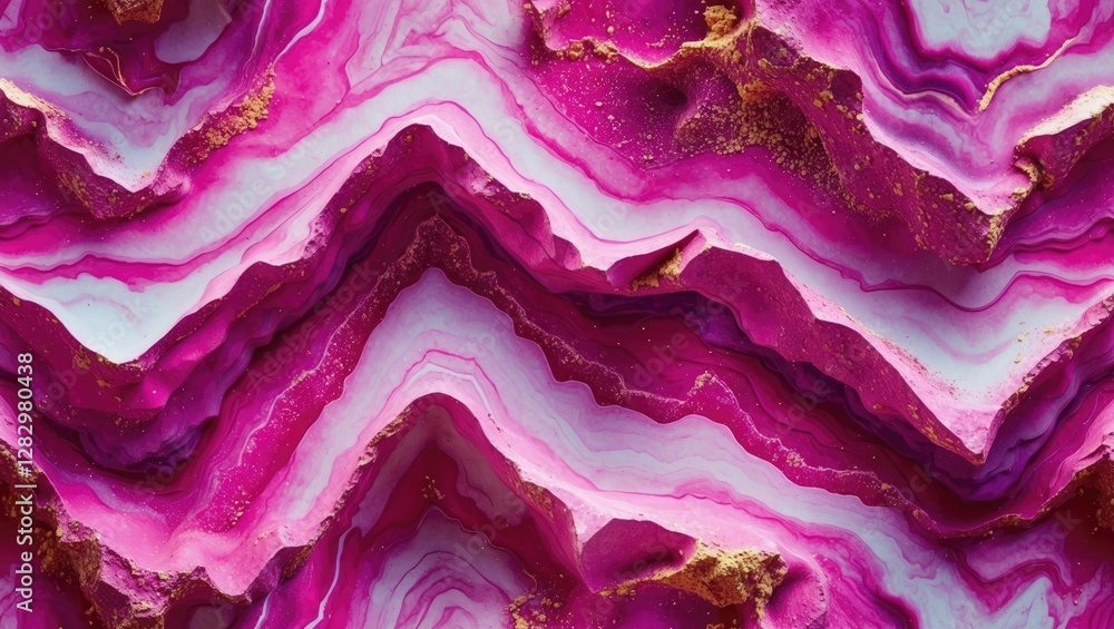Aufkleber pink agate stone texture with layered patterns and rich colors creating a natural geological backgro