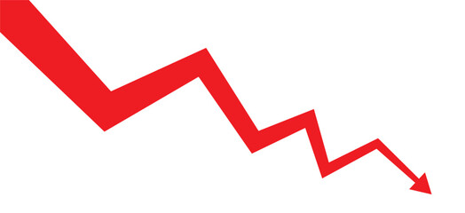 Drop arrow crisis business market background design template. Economy financial crash concept