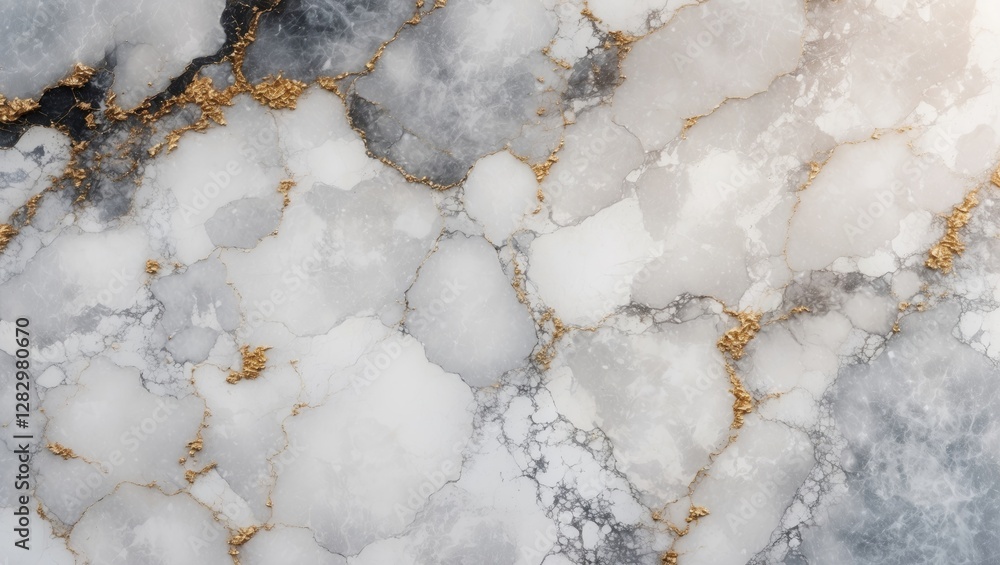 Poster white and gray marble texture with golden veining and natural pattern variations in a high resolutio