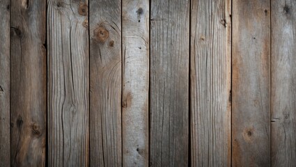 Naklejka premium Wooden wall planks with a rustic texture and varying shades of grey and brown arranged vertically in a background setting
