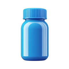 Blue Bottle of Supplements: A close-up shot of a sleek, vibrant blue supplement bottle, designed to captivate the viewer and highlight its sleek design.