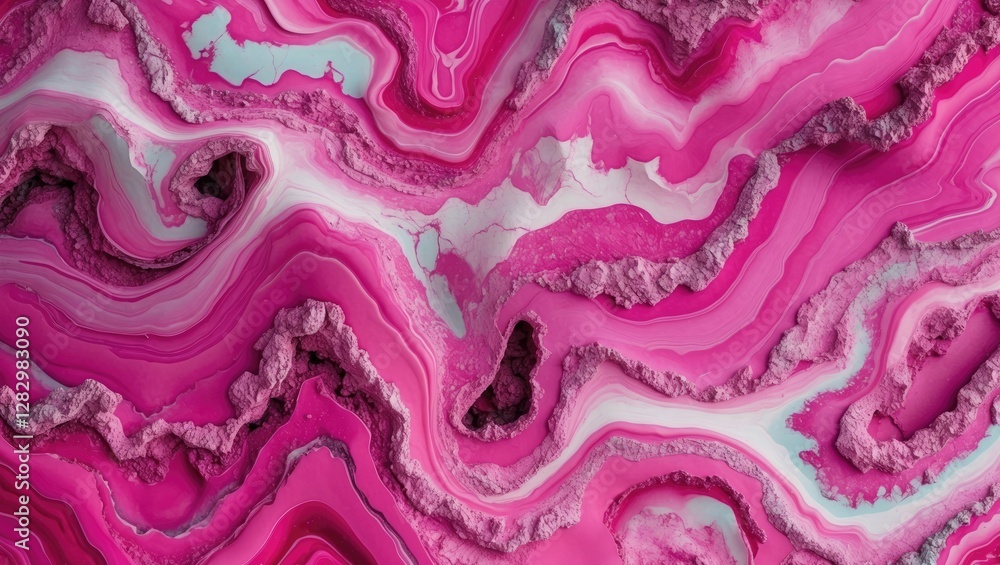 Poster pink agate stone texture with abstract pattern and layered design featuring shades of pink and light