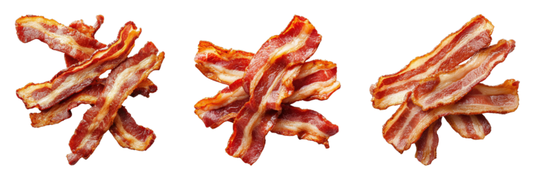 Crispy bacon strips arranged in a visually appealing layout