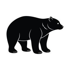 A brown bear animal silhouette vector.