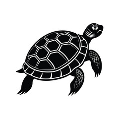 A silhouette turtle animal vector simple flat design.