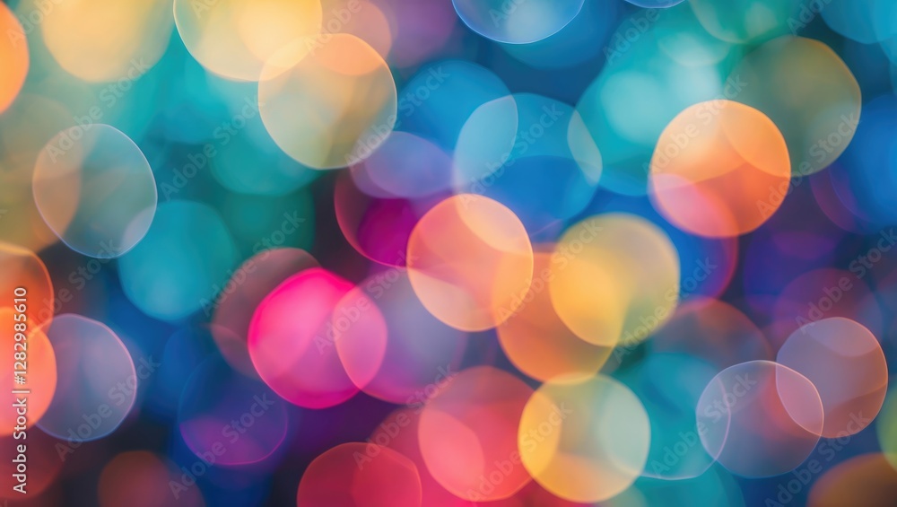 Aufkleber colorful abstract bokeh background with vibrant circles creating a festive and cheerful atmosphere i
