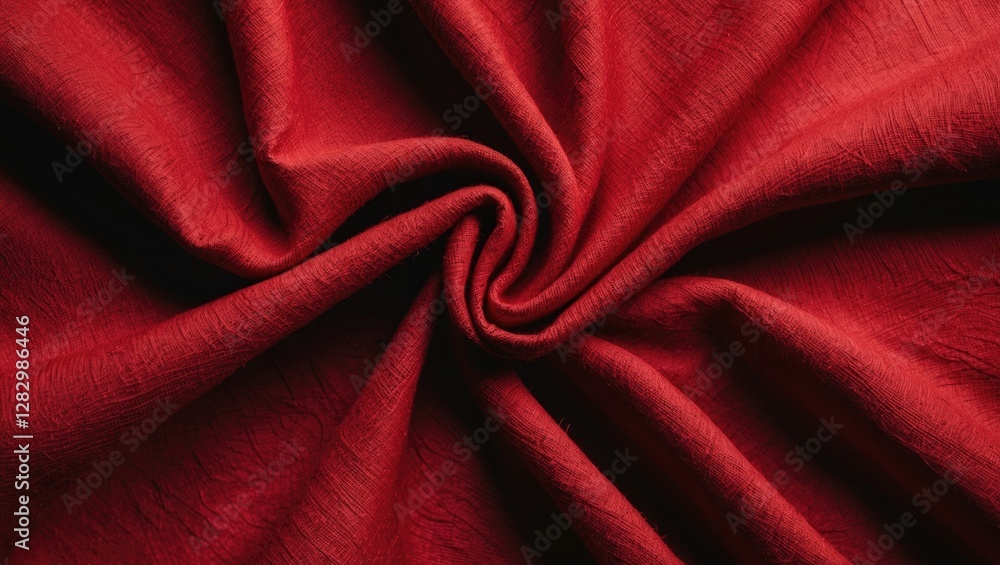 Poster abstract closeup of luxurious red fabric showcasing rich texture and intricate patterns ideal for el