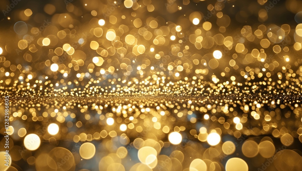 Poster elegant golden bokeh background with shimmering lights creating a vibrant, abstract texture perfect 