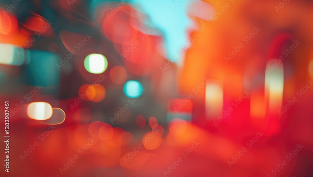 Poster vibrant abstract background with defocused orange and red hues creating a dreamy, soft light effect 