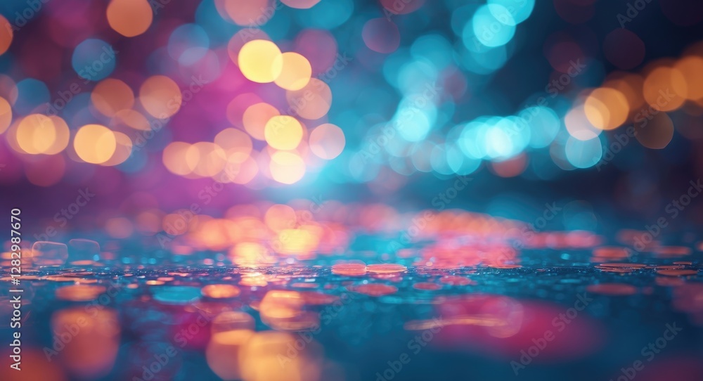 Aufkleber colorful abstract bokeh background with blurred vibrant lights creating a vintage defocused effect f