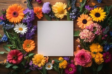 A vibrant floral arrangement featuring colorful daisies, gerberas, and roses, perfect for greeting cards, spring events, or seasonal celebrations.