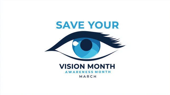 Save your vision month. eye concept illustration.