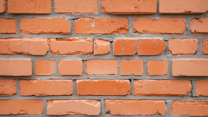 Light orange brick wall texture close-up showcasing a rustic design with weathered surfaces and unique patterns suitable for various backgrounds.