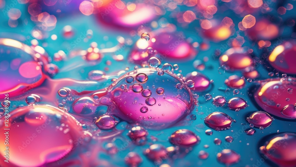 Poster vibrant abstract background of colorful water bubbles creating a visually striking textured surface 