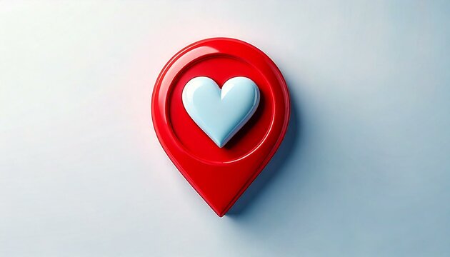 pin map with heart shape
