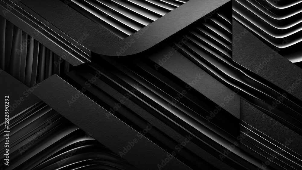 Aufkleber elegant abstract black background featuring random layered stripes in a modern design ideal for corp