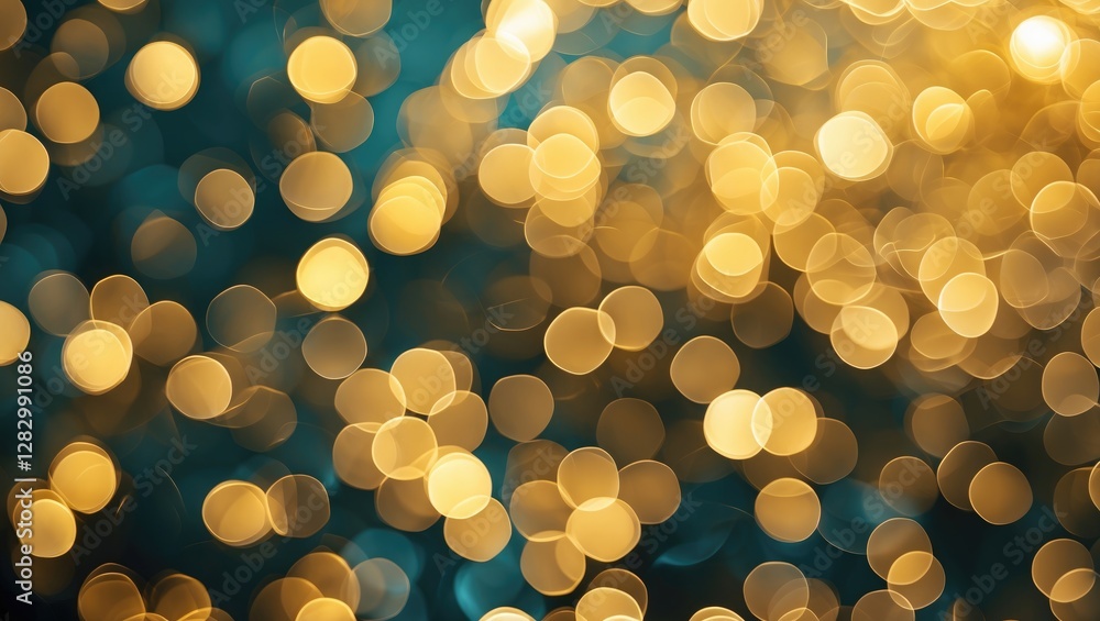 Poster golden bokeh abstract background with shimmering lights for elegant and festive designs creating a w