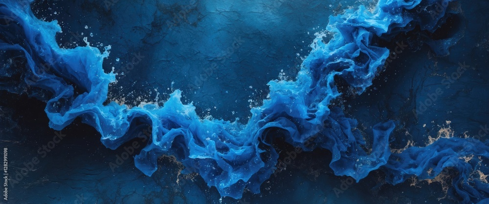 Poster dynamic blue abstract background with elegant waves and splashes, perfect for design projects and cr