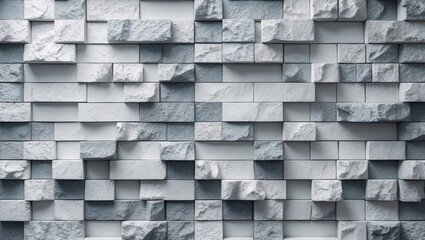 Elegant abstract slate stone block wall texture with a seamless white square pattern for modern backgrounds and wallpapers.