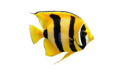 Bright Yellow Fish Swimming Gracefully
