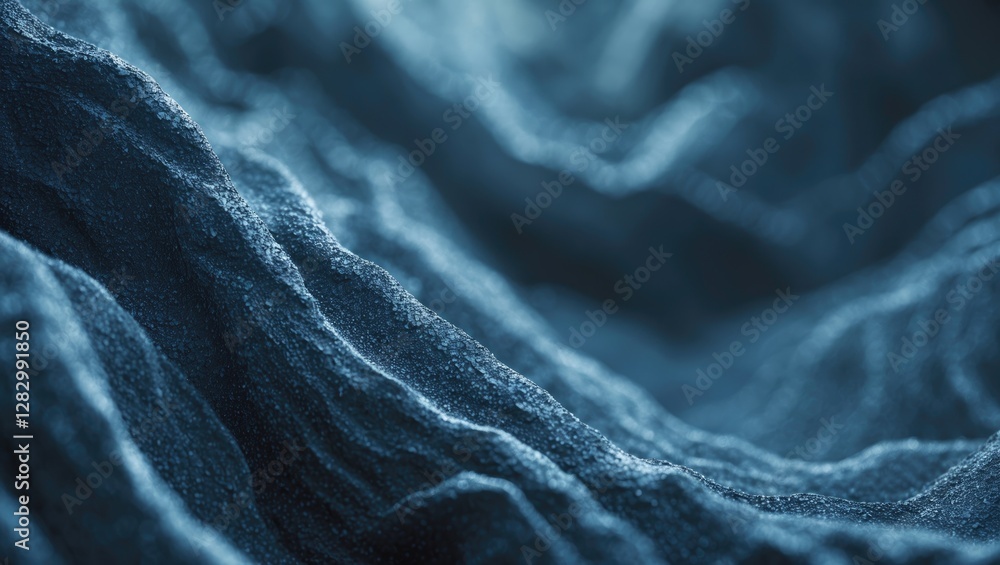 Poster blue abstract textured background with soft waves and selective focus for wallpaper and screen saver
