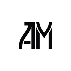 AM monogram logo design letter text name symbol monochrome logotype alphabet character simple logo