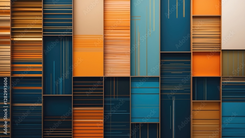 Poster colorful abstract geometric lines and shapes background for modern design and creative projects show