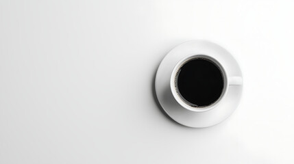 A white coffee cup with a black coffee in it