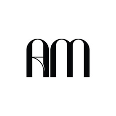 AM monogram logo design letter text name symbol monochrome logotype alphabet character simple logo