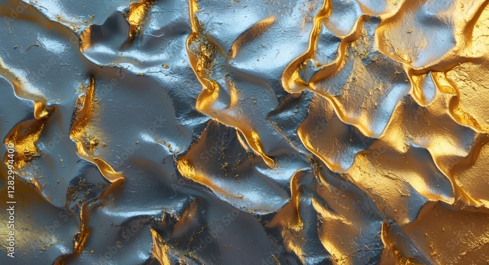 Poster textured abstract wall design in gold and silver tones with fluid patterns for backgrounds and art p