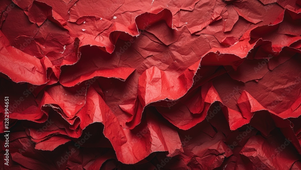 Aufkleber textured red crumpled paper background for creative design and abstract art projects