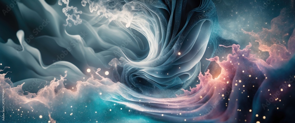 Poster ethereal abstract swirl with cosmic colors and ethereal textures creating a dreamy background ideal 