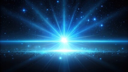 Naklejka premium Glowing blue light emission over dark space, dark, luminescence, dark, luminescence, flare, glowin, void, atmosphere, darkness