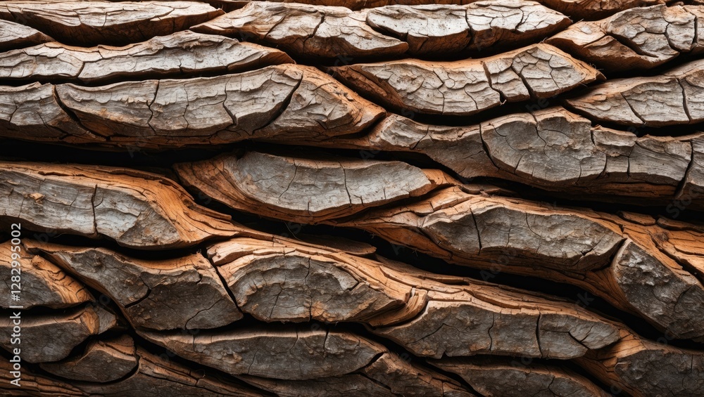 Poster textured close-up of ancient tree bark showcasing intricate patterns and natural colors for organic 