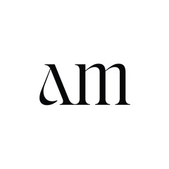 AM monogram logo design letter text name symbol monochrome logotype alphabet character simple logo