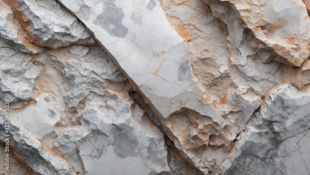 Aufkleber textured natural stone surface with gray and white rock layers featuring distinct cracks and geologi
