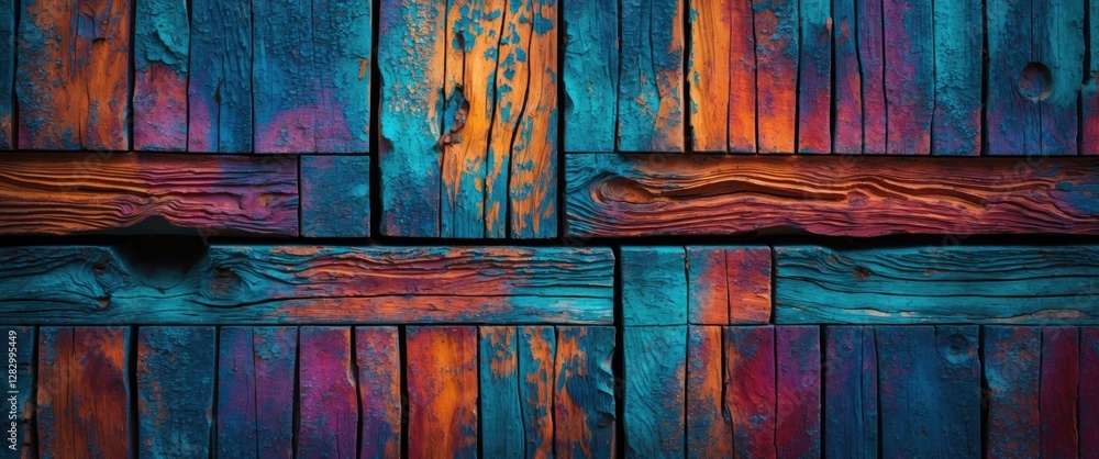 Poster vibrant abstract wood texture background with intricate details showcasing colorful patterns and nat