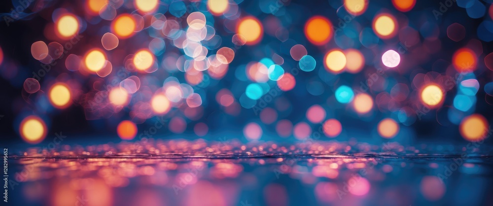Poster colorful bokeh lights background creating an abstract and dreamy atmosphere perfect for festive and 
