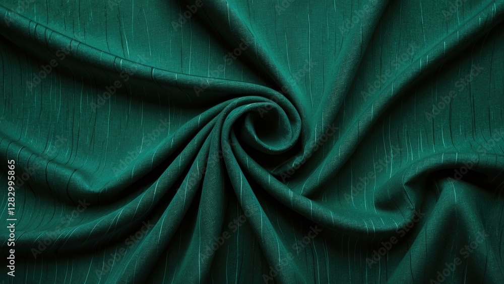 Poster deep green textile texture abstract fabric background with elegant waves and stripes for wallpaper a