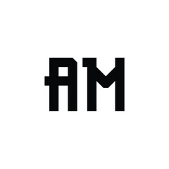 Obraz premium AM monogram logo design letter text name symbol monochrome logotype alphabet character simple logo