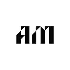 AM monogram logo design letter text name symbol monochrome logotype alphabet character simple logo