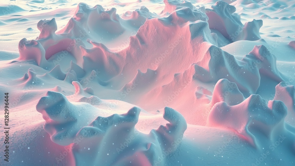 Poster abstract textured snow landscape with soft pastel hues creating a tranquil and serene winter backgro