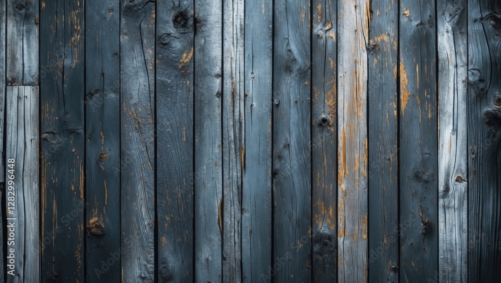 Aufkleber Dark weathered wooden planks texture background with natural imperfections and rusty elements in a rustic pattern