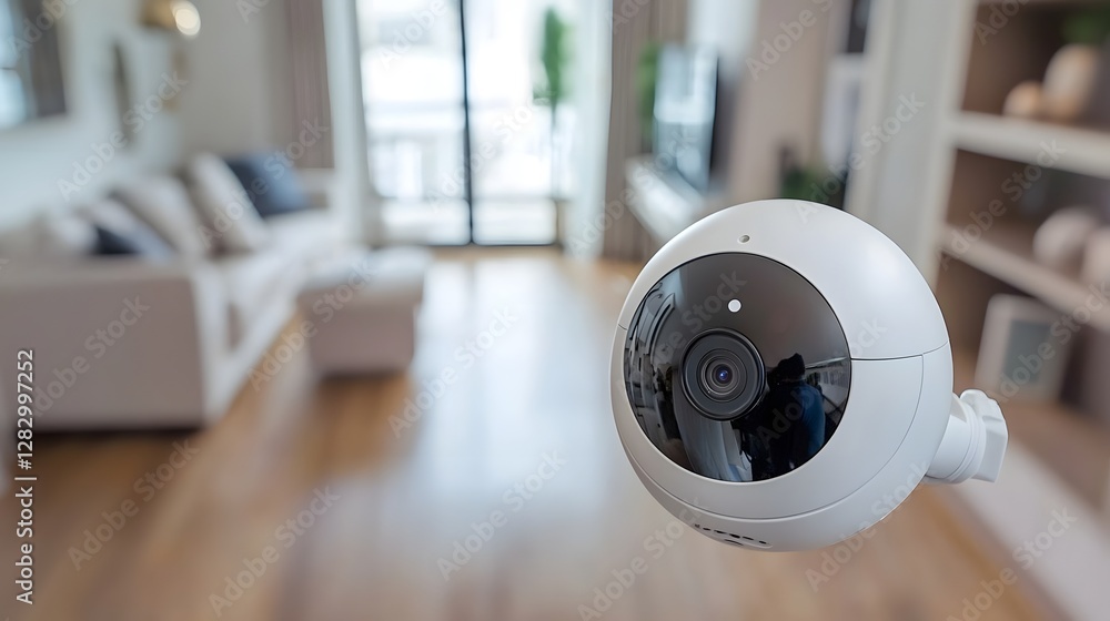 Poster smart security system with monitoring a home entrance and connected devices for improved residential
