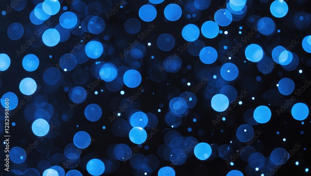 Poster abstract blue bokeh lights on dark background creating a dreamy and enchanting atmosphere with soft 