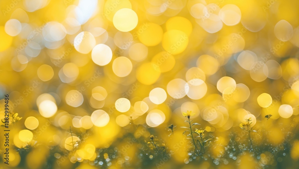 Poster vibrant yellow bokeh background with soft focus creating an abstract floral atmosphere ideal for des