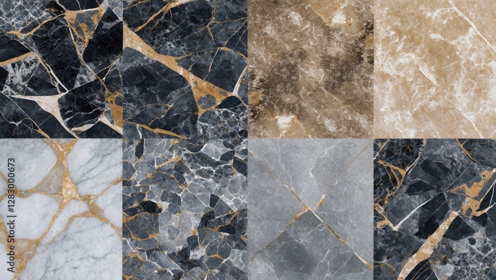 Poster high resolution marble stone texture collection for digital tiles ideal for ceramic wall and floor a