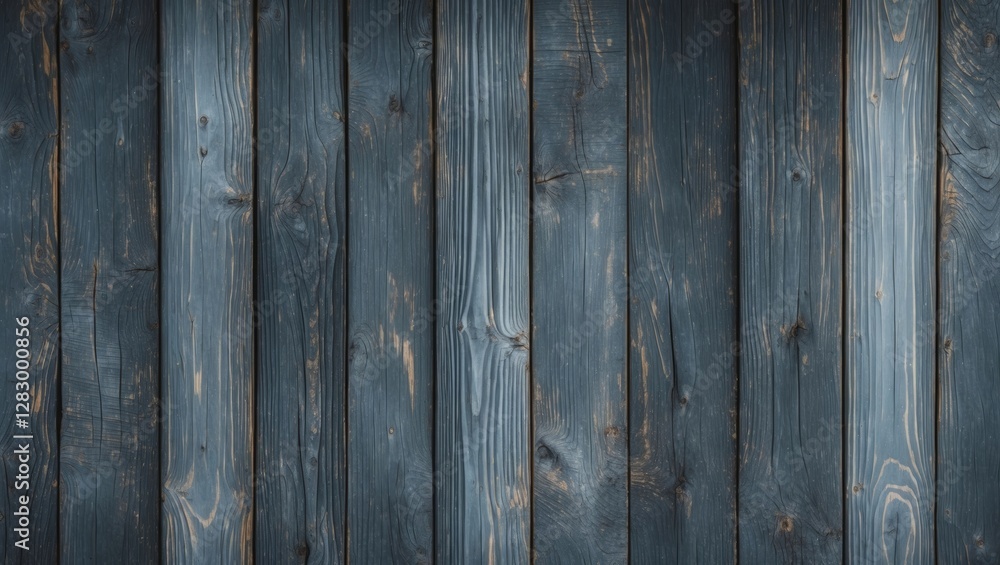 Poster Dark weathered wooden planks background with grain and texture variation in horizontal orientation