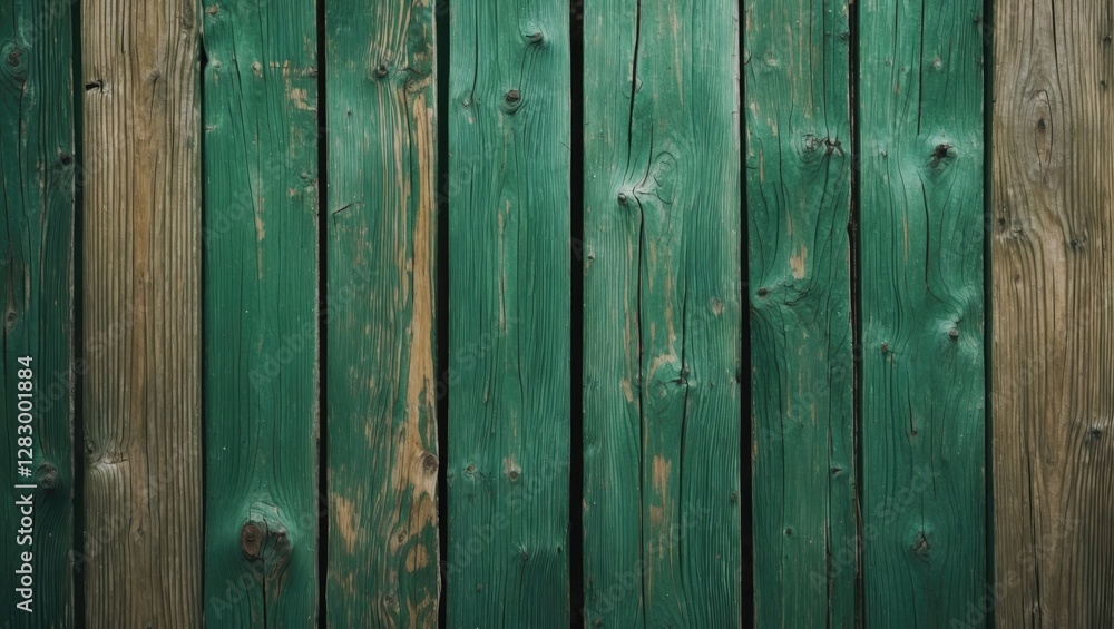 Poster grunge green wooden planks wall background with natural textures and variations in color and grain p