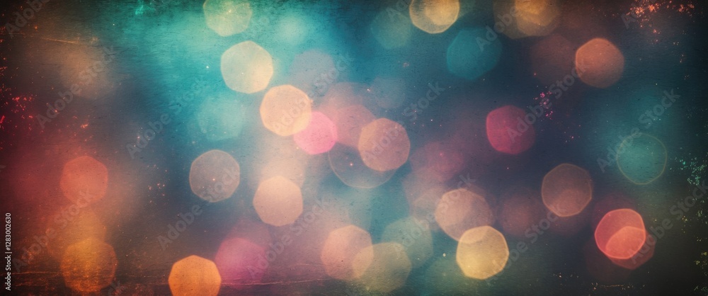 Leinwandbilder Colorful bokeh background with soft focus circles in various shades against a textured gradient backdrop